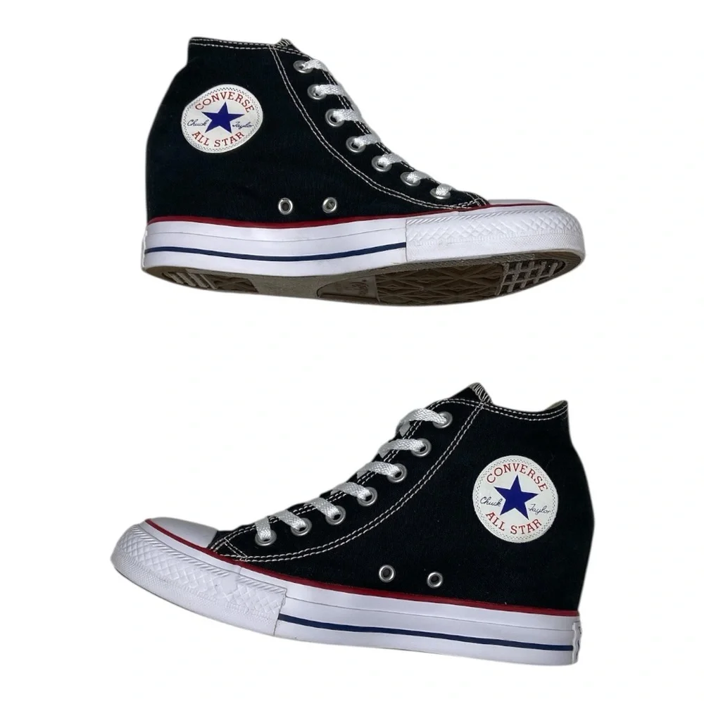 2016 Converse Chuck Taylor All Star Black Hidden Wedge Mid Top Sneaker